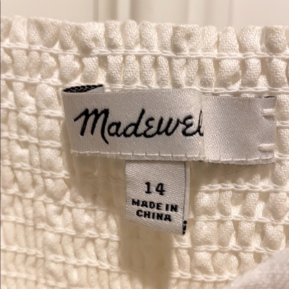 Madewell Linen Button Front Tank Dress - White - Picture 8 of 9